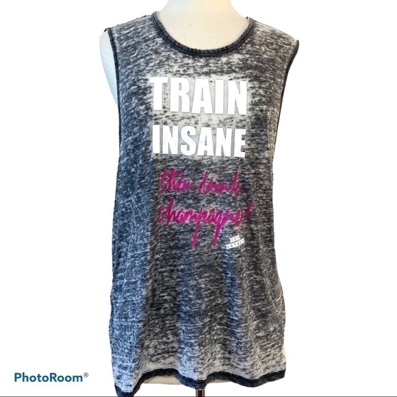 Betsey Johnson Burn Out Tank Top “Train insane" - Picture 6 of 7